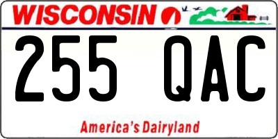 WI license plate 255QAC