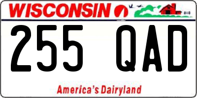 WI license plate 255QAD
