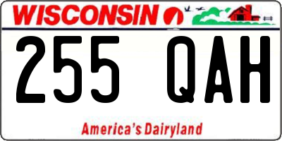 WI license plate 255QAH