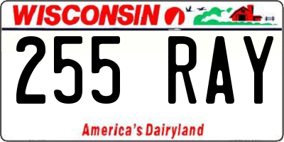 WI license plate 255RAY