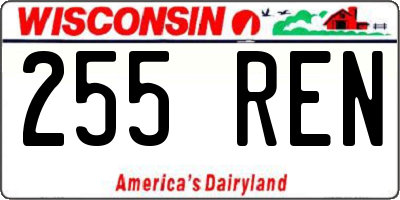 WI license plate 255REN