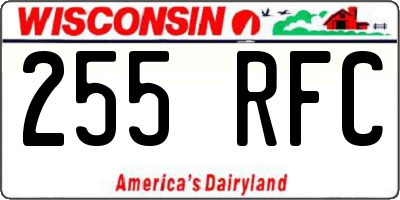 WI license plate 255RFC