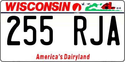 WI license plate 255RJA