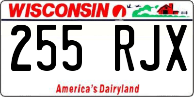 WI license plate 255RJX