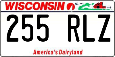 WI license plate 255RLZ