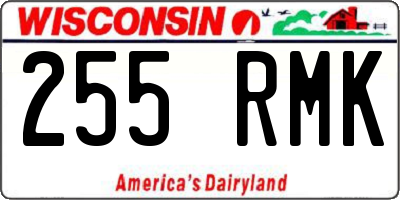 WI license plate 255RMK