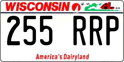 WI license plate 255RRP