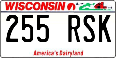 WI license plate 255RSK