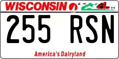 WI license plate 255RSN