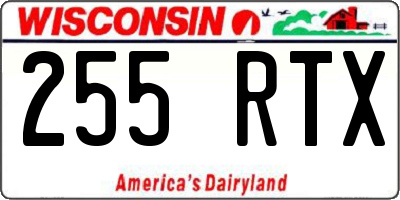 WI license plate 255RTX