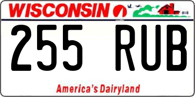 WI license plate 255RUB