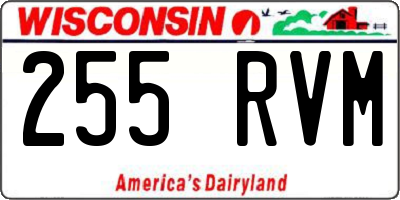 WI license plate 255RVM