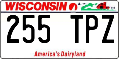 WI license plate 255TPZ