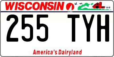 WI license plate 255TYH