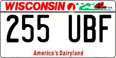 WI license plate 255UBF