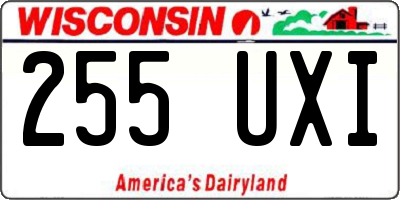 WI license plate 255UXI