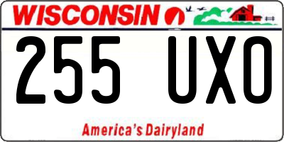 WI license plate 255UXO
