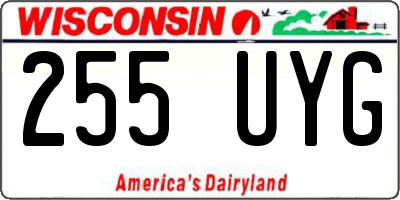 WI license plate 255UYG