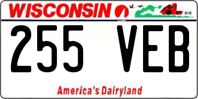 WI license plate 255VEB