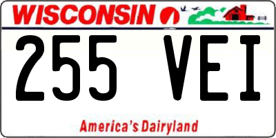 WI license plate 255VEI