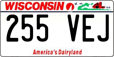 WI license plate 255VEJ
