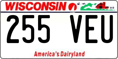 WI license plate 255VEU