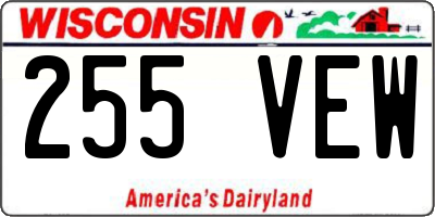 WI license plate 255VEW