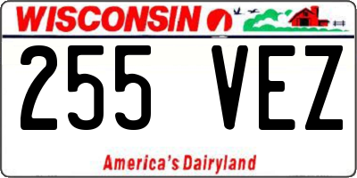 WI license plate 255VEZ