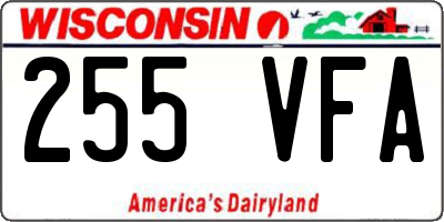 WI license plate 255VFA