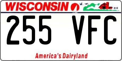 WI license plate 255VFC