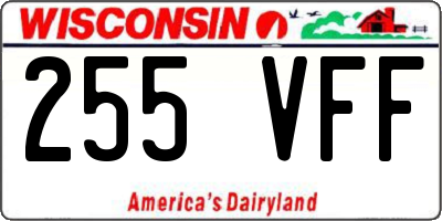 WI license plate 255VFF