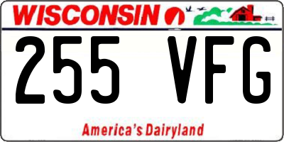 WI license plate 255VFG