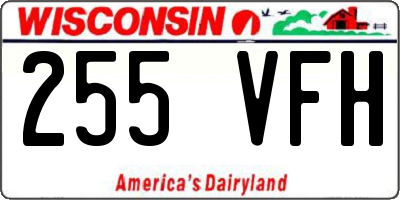 WI license plate 255VFH