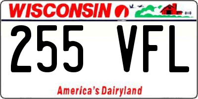 WI license plate 255VFL