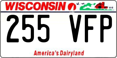 WI license plate 255VFP