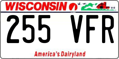 WI license plate 255VFR