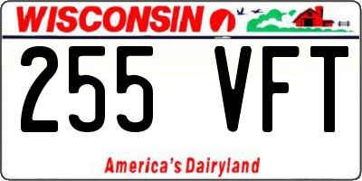 WI license plate 255VFT