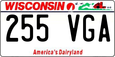 WI license plate 255VGA