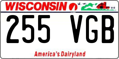 WI license plate 255VGB