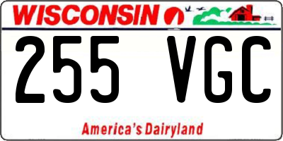 WI license plate 255VGC