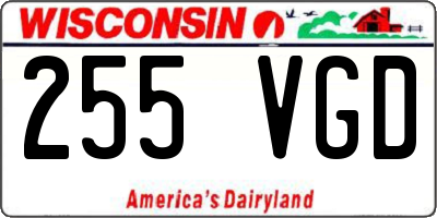 WI license plate 255VGD