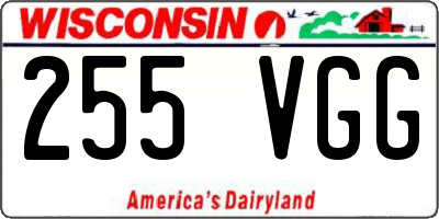 WI license plate 255VGG