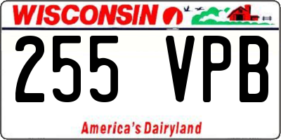 WI license plate 255VPB
