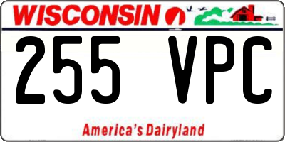 WI license plate 255VPC