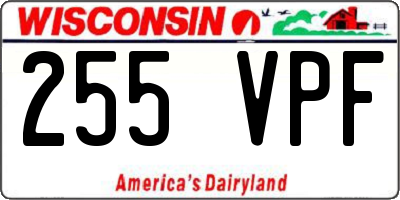 WI license plate 255VPF