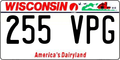 WI license plate 255VPG
