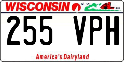 WI license plate 255VPH
