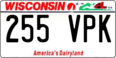 WI license plate 255VPK