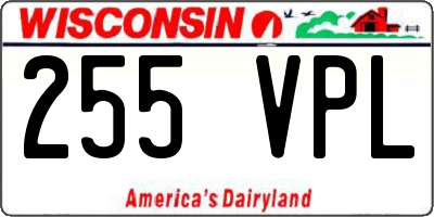 WI license plate 255VPL
