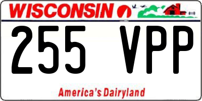 WI license plate 255VPP